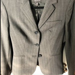 Pin Stripe with Stitching Detail Blazer Jacket